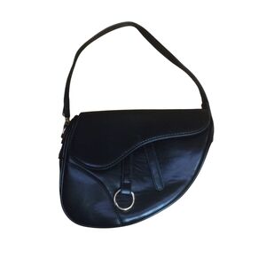 Black Saddle Bag with Adjustable Strap